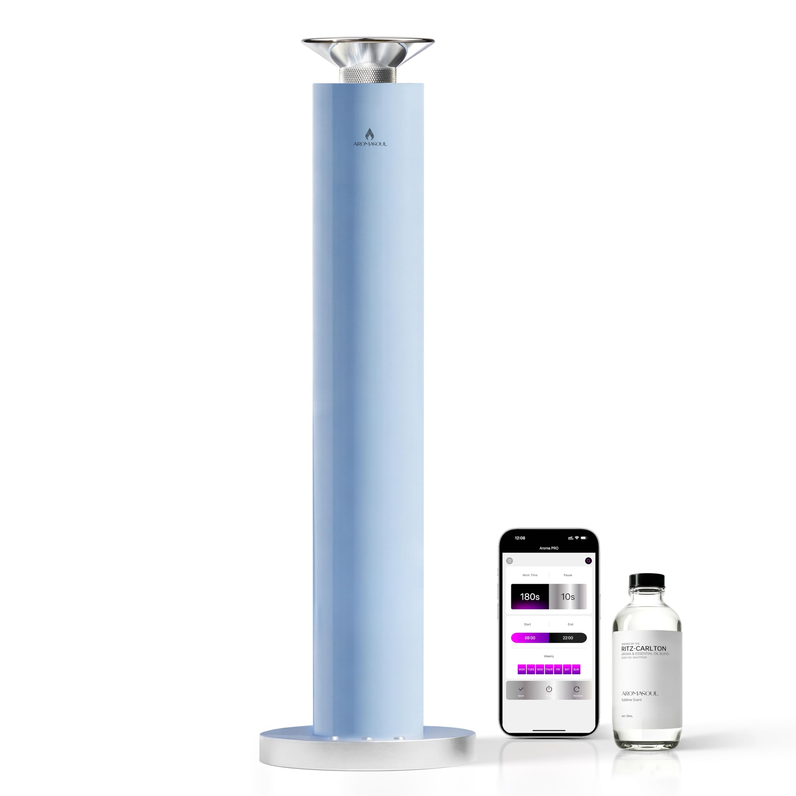 AROMASOUL, difusor sin agua de aleación para aromas duraderos en salones.