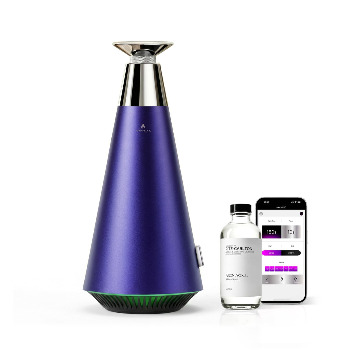 AROMASOUL difusor sin agua con luz ambiental para crear atmósfera relajante