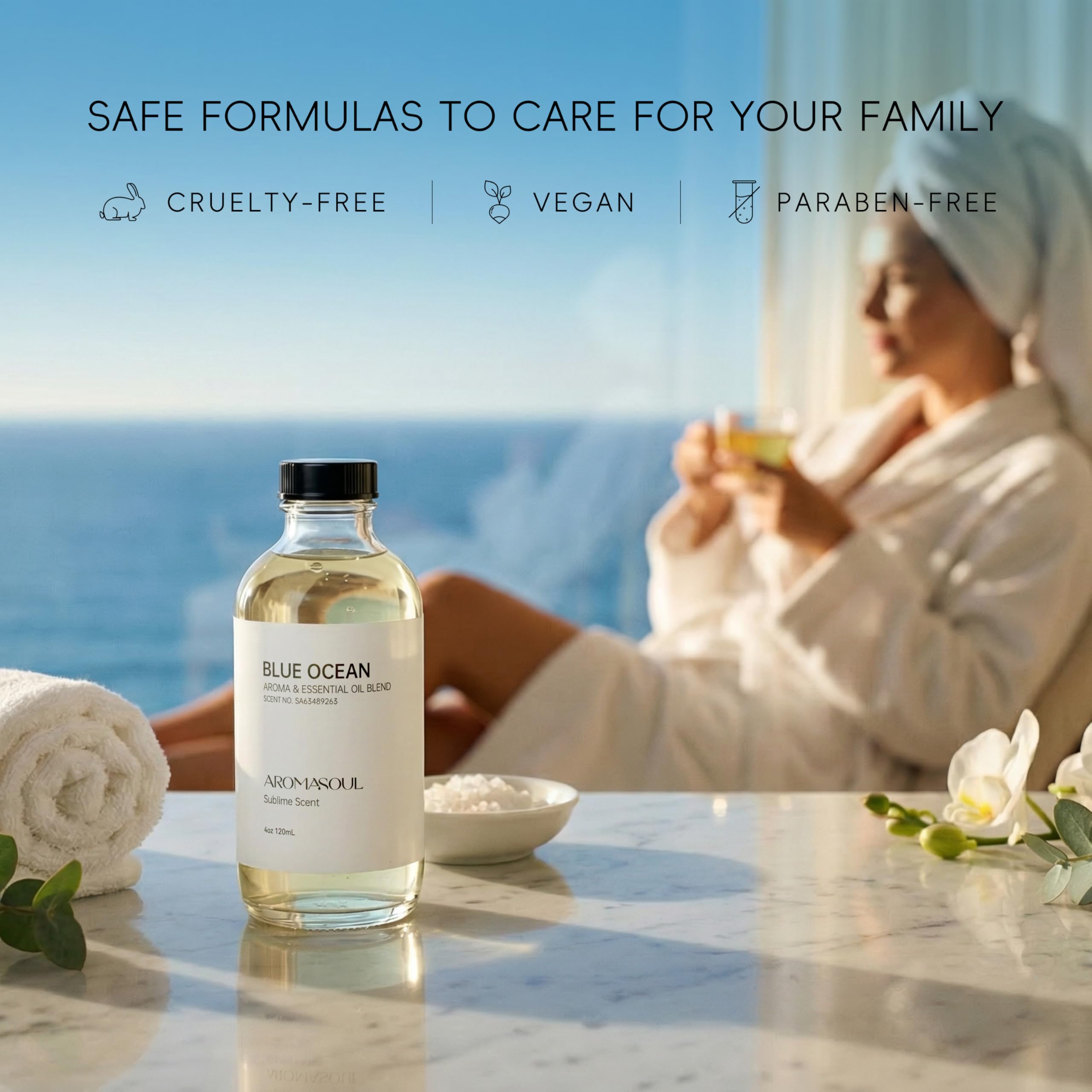 AROMASOUL Océano Azul: difusor de hotel para un ambiente sereno.