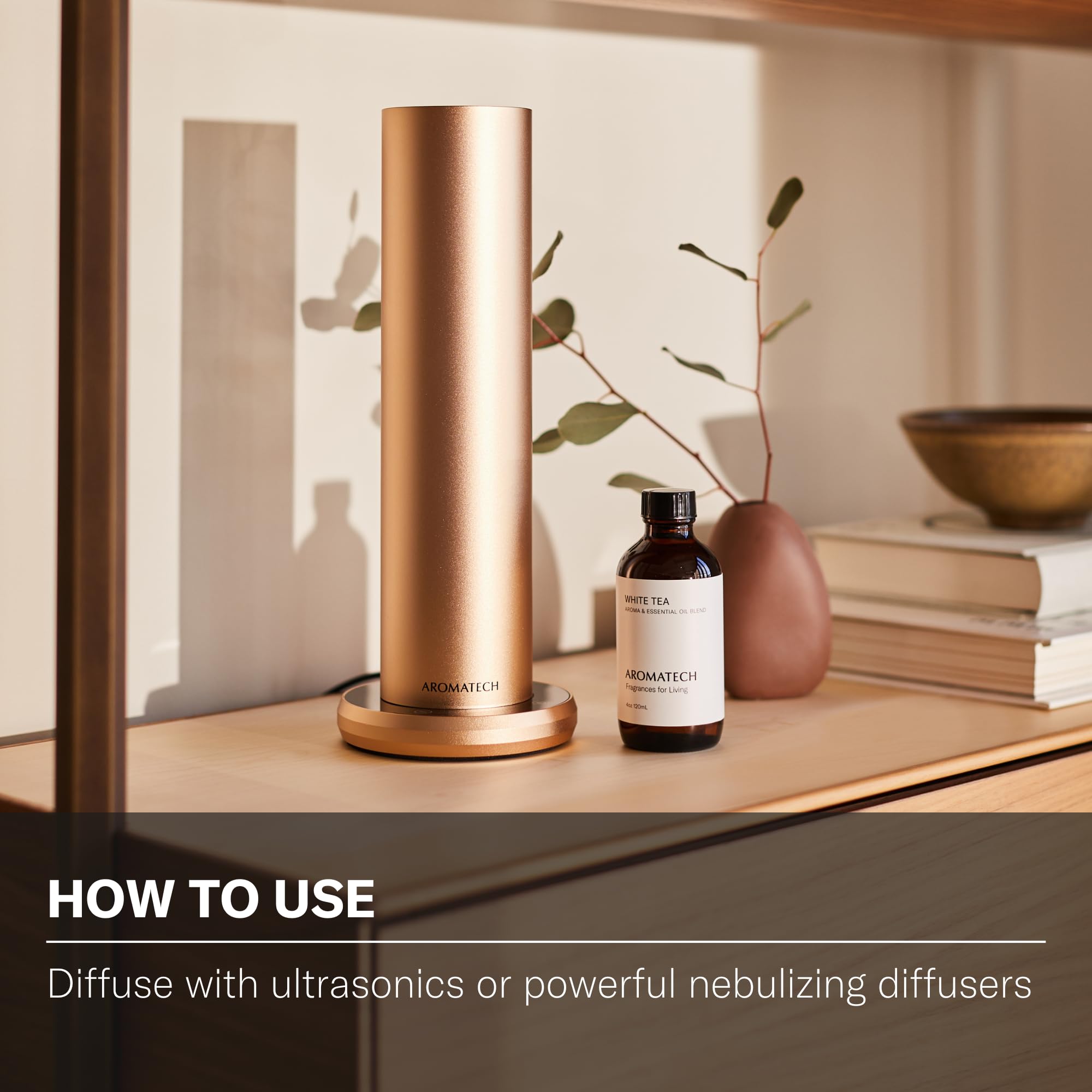 Envase de vidrio AromaTech con diseño de lujo para uso diario.