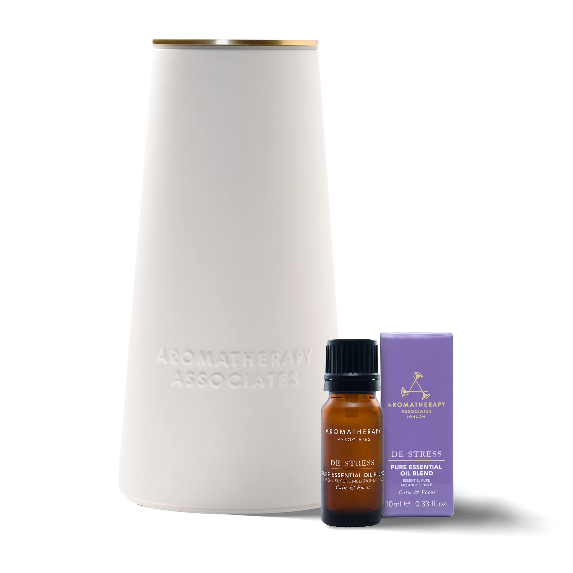 Aromatherapy Associates atomizador-destress en primer plano para un ambiente calmado.