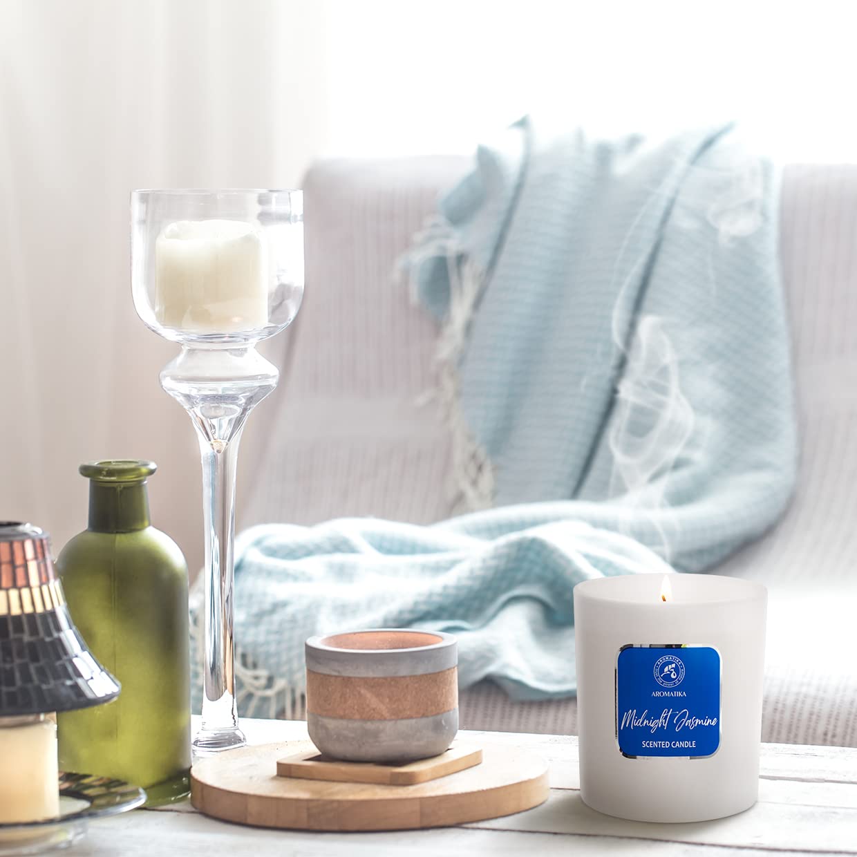 AROMATIKA Regalo de vela Jazmín Nocturno en cristal para detalles elegantes