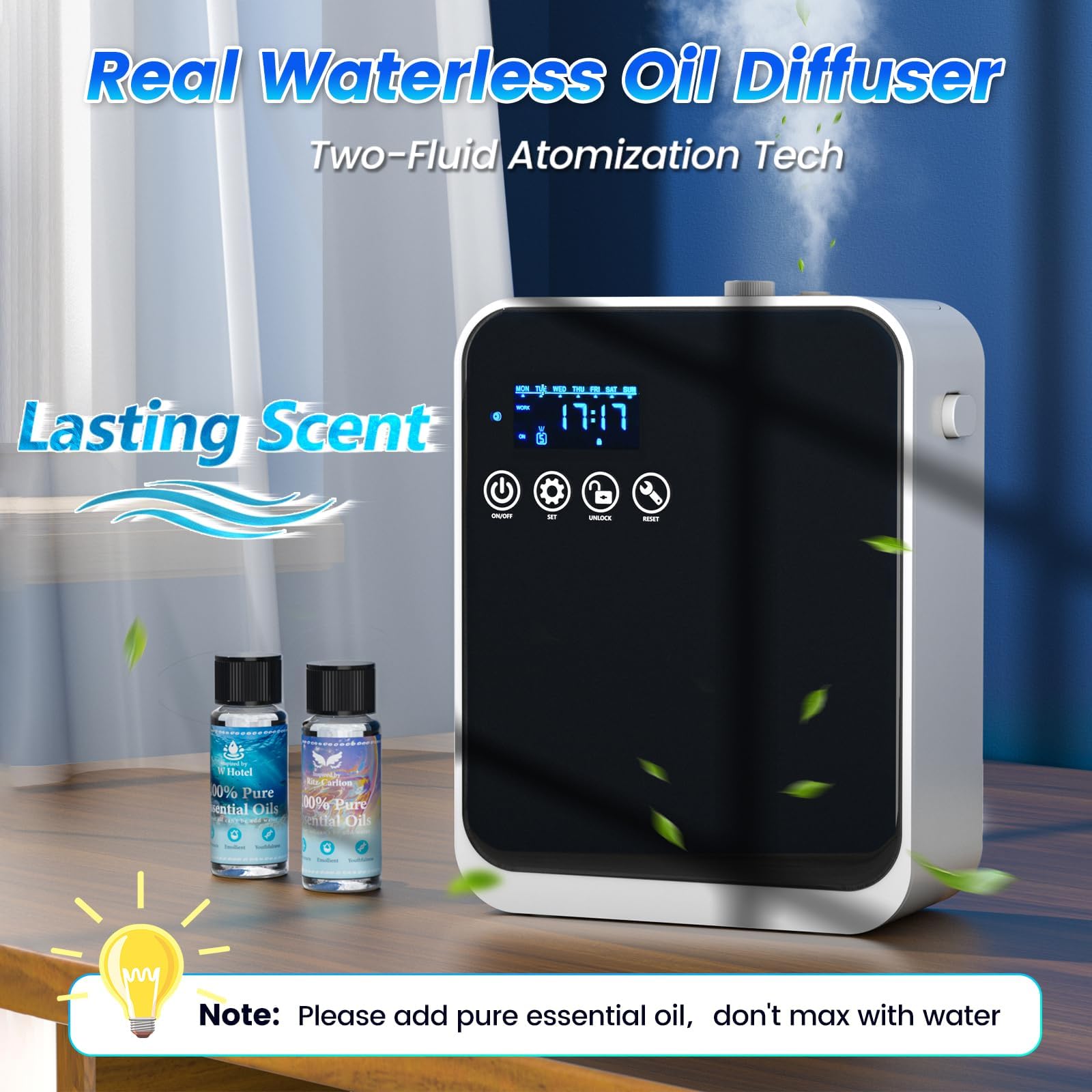 AROMAUKO difusor con aplicación para control remoto y ajustes.