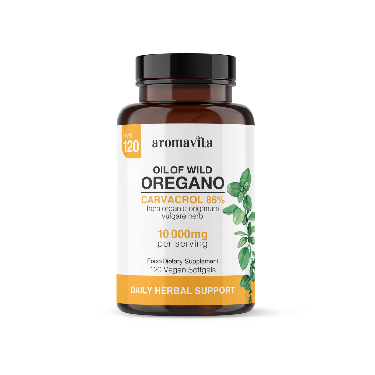 AROMAVITA cápsulas veganas de orégano para apoyar la digestión diaria