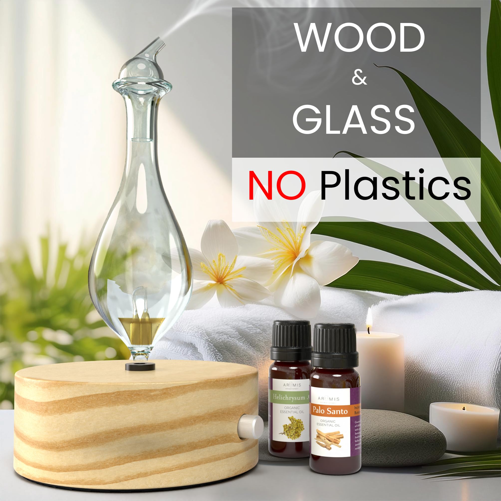 ArOmis base de madera de pino natural realza la elegancia del difusor