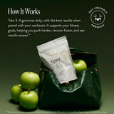 Arrae Tone Gummies, sabor manzana verde, experiencia de sabor refrescante.