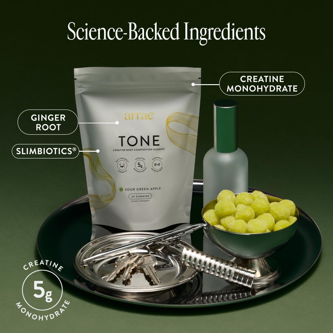 Arrae Tone Gummies, textura gomosa para masticación agradable.