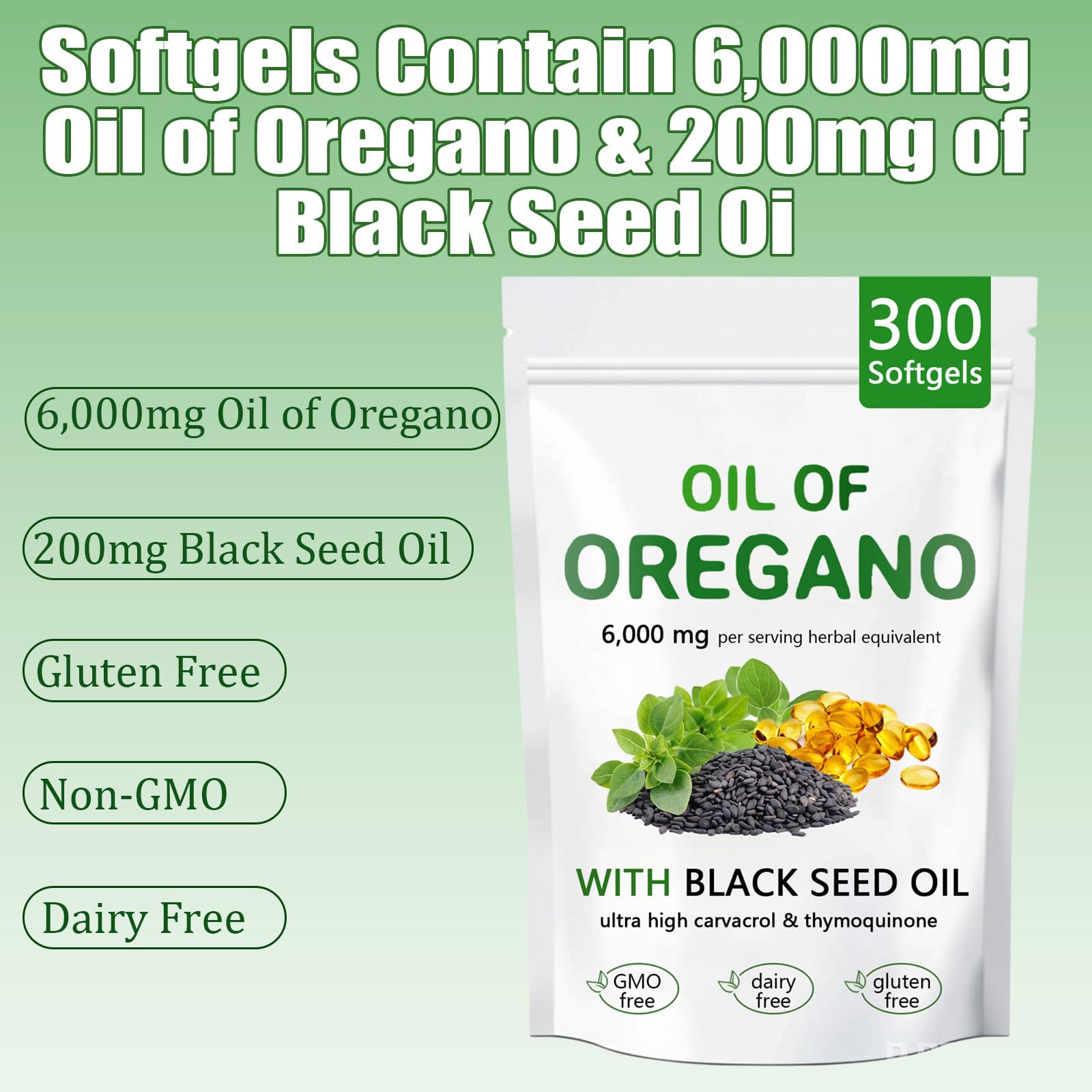 ARSYCHLL cápsulas de orégano orgánico para apoyo general y digestión.
