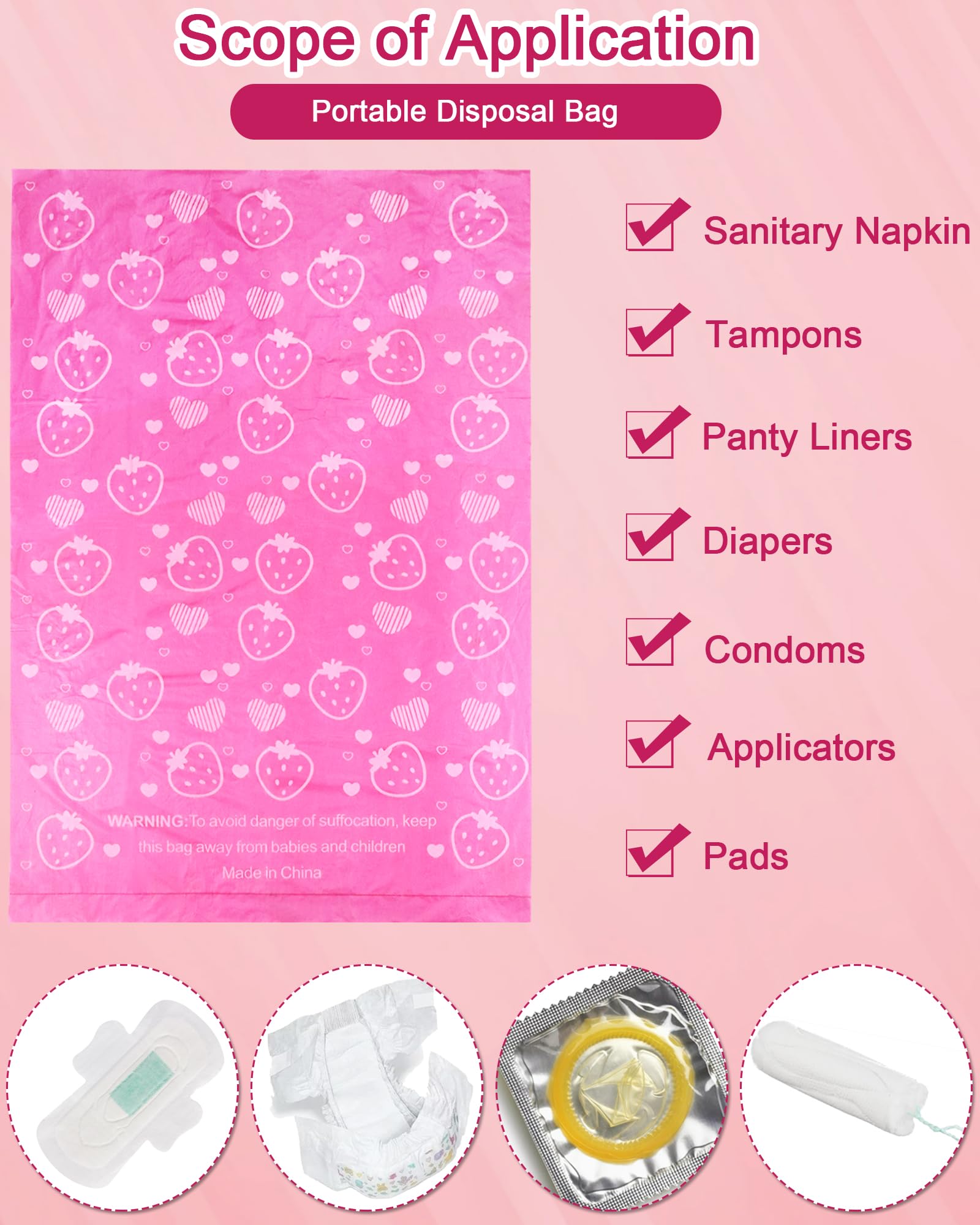 ArtCute bolsas con aroma a fresa para un uso discreto.