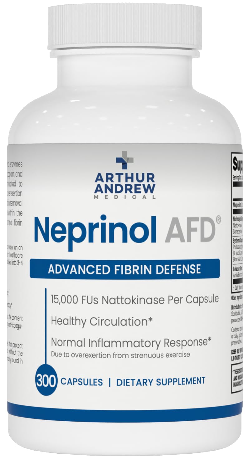 Neprinol AFD en botella de Arthur Andrew Medical, soporte enzimático para uso diario