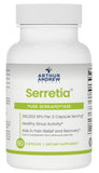Serretia de Arthur Andrew Medical, botella en primer plano, posible apoyo a músculos y salud sinusal.