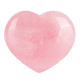Artistone corazón de cuarzo rosa de 2 pulgadas, detalle tallado para meditación.
