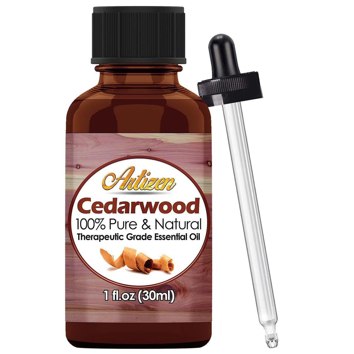 Artizen Aceite Esencial Cedro Virginia, botella para difusor y masaje.