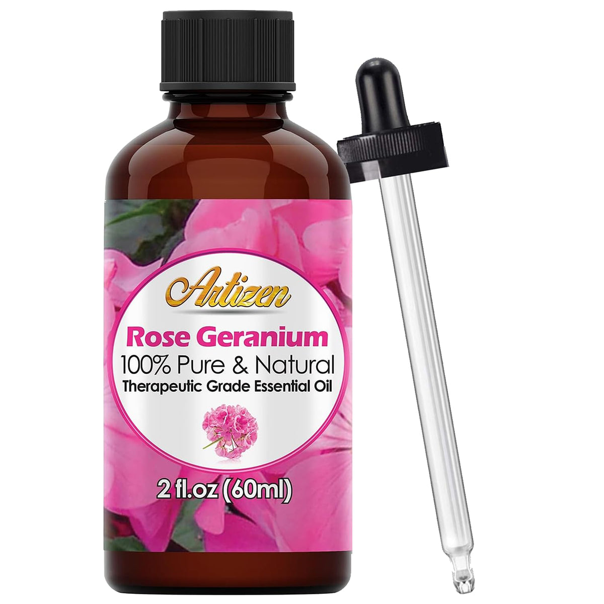 Artizen Aceite Esencial Geranio Rosa en bote, aroma puro para difusor