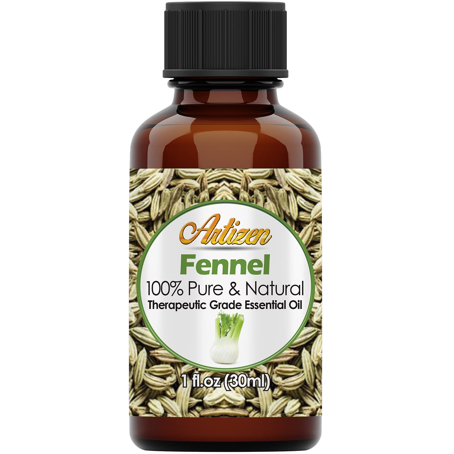 Artizen Aceite de hinojo 30ml, botella frontal, aroma fresco para perfumar espacios.