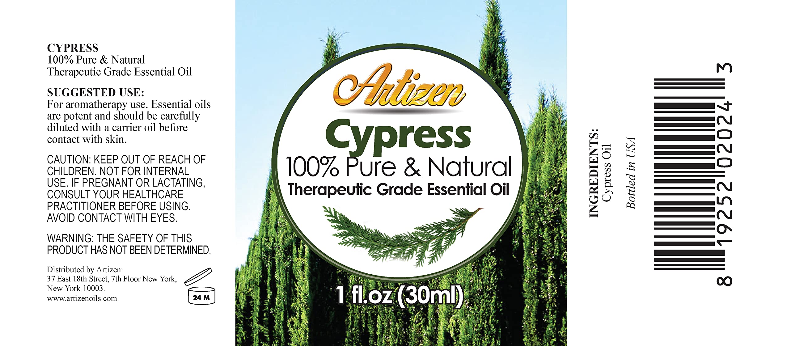Artizen ciprés aroma para difusor, mejora el ambiente y la concentración.