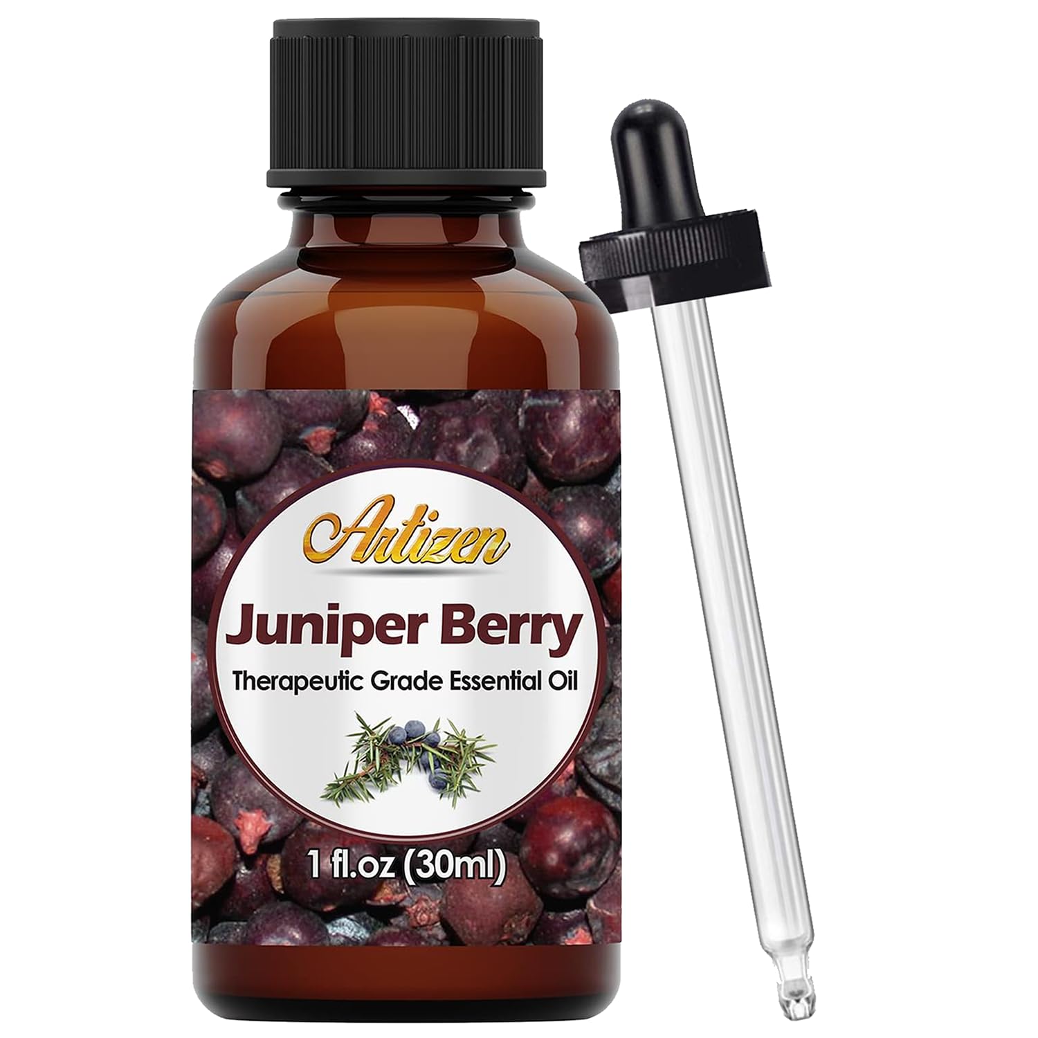 Artizen aceite esencial de enebro, botella con gotero para uso aromático diario.