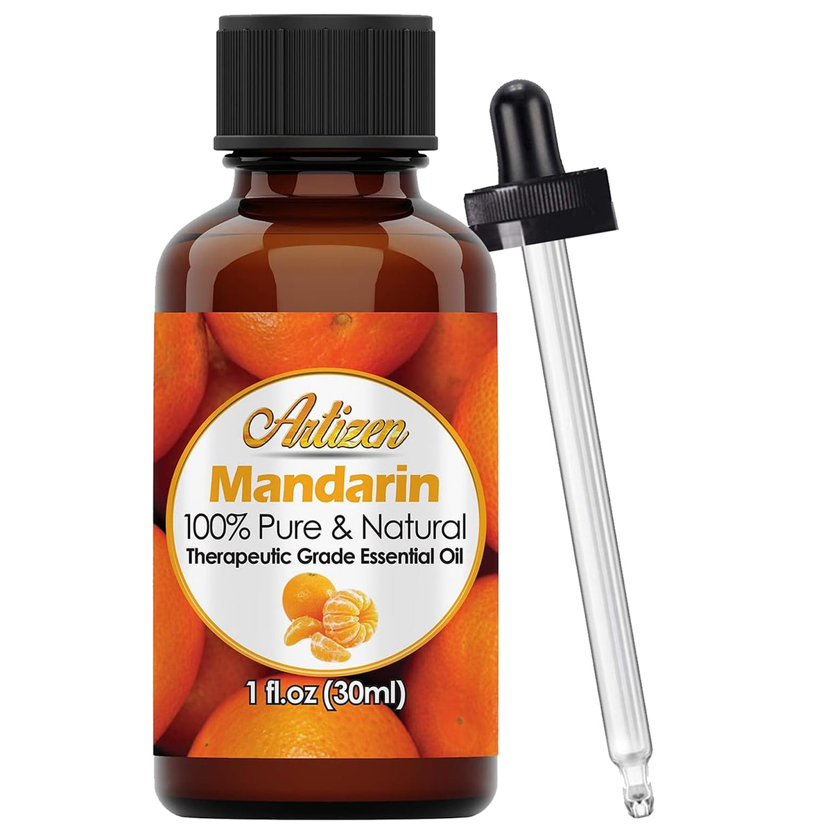 Artizen mandarina en botella con gotero para aromatizar espacios.