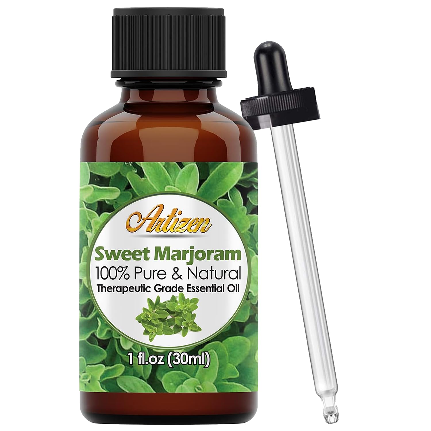 Artizen Mejorana Dulce frasco de vidrio protege la pureza para aromaterapia