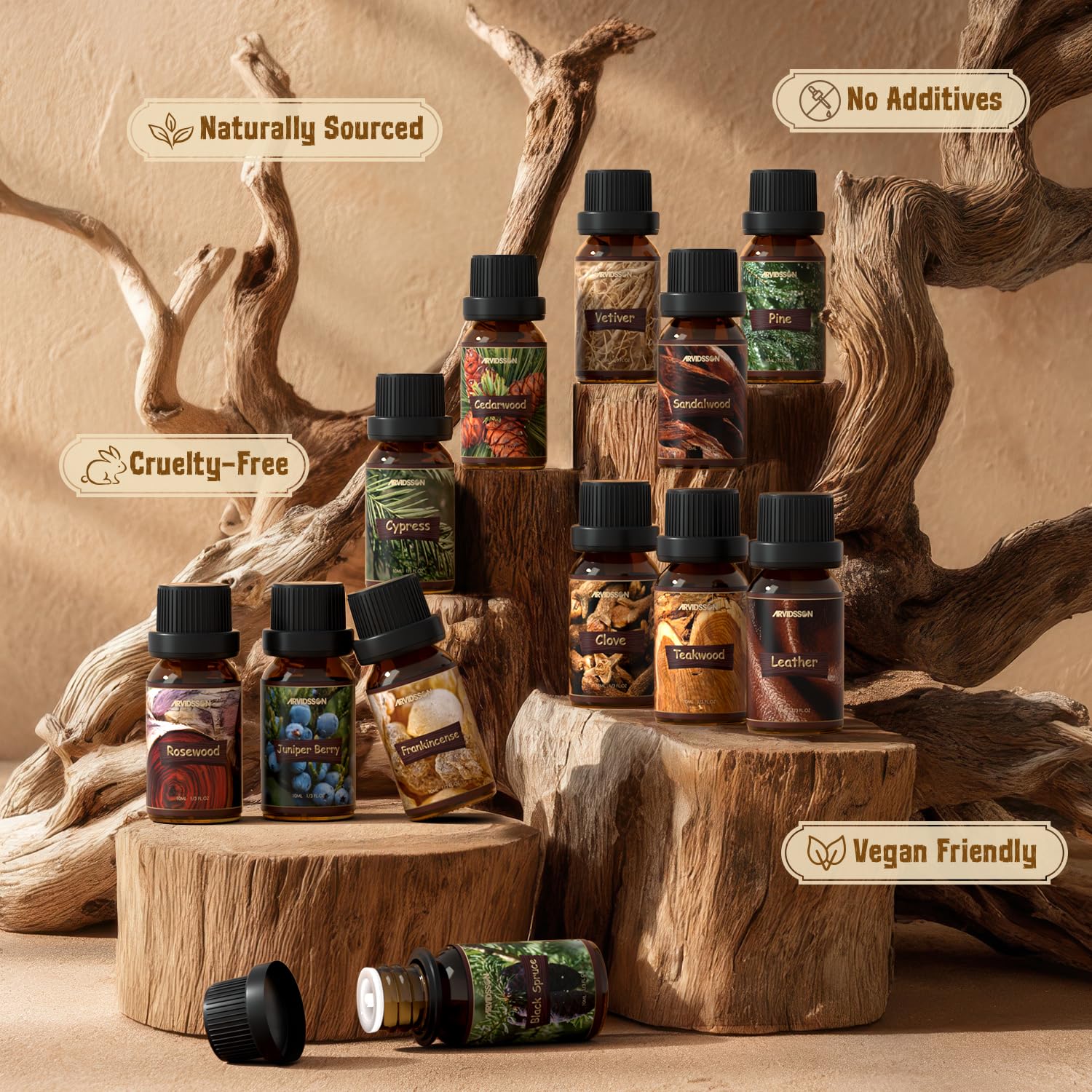 ARVIDSSON aceite de cedro 10 ml: aroma terroso para difusor.