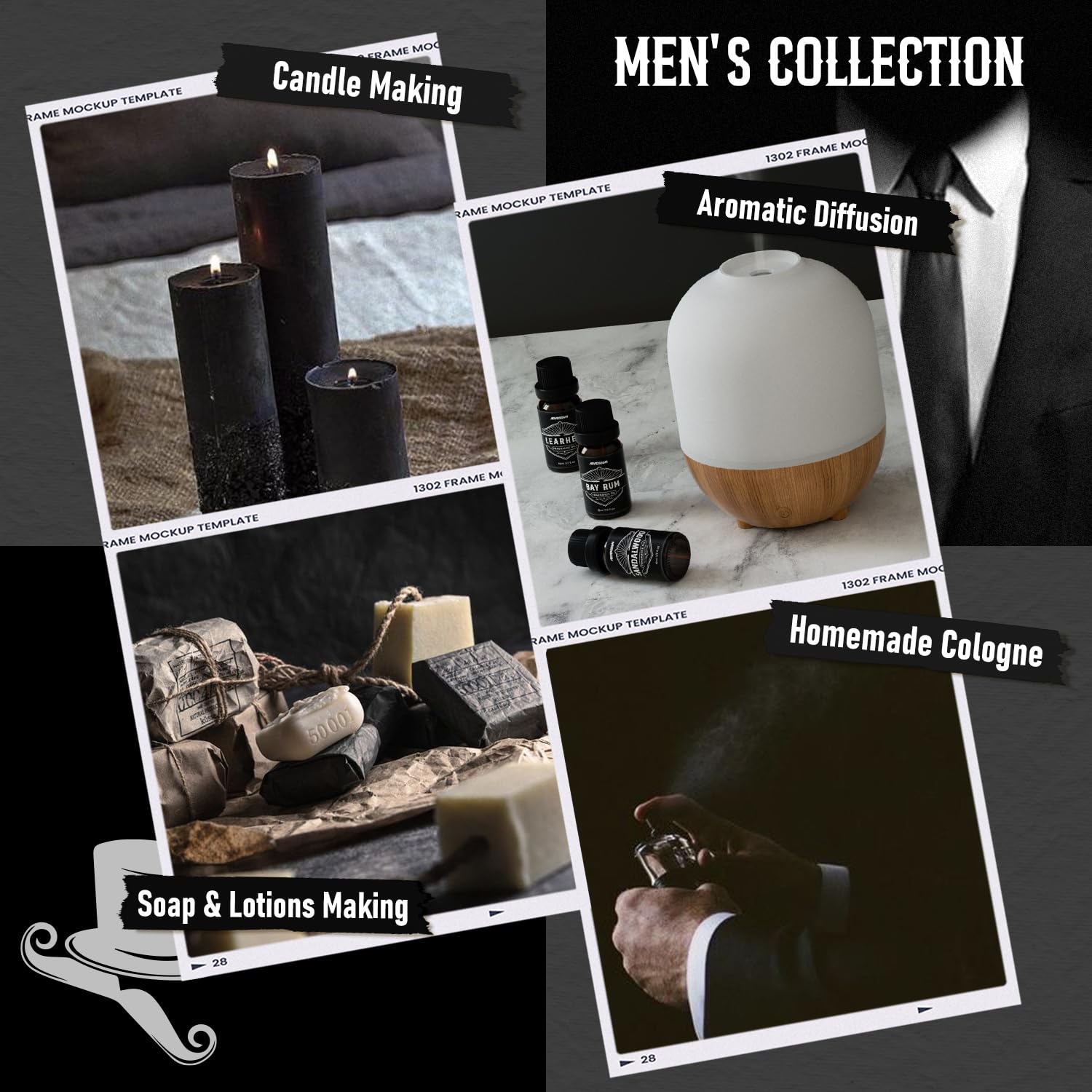 ARVIDSSON aceites masculinos, frasco-mirra, potencias mezclas aromáticas profundas.
