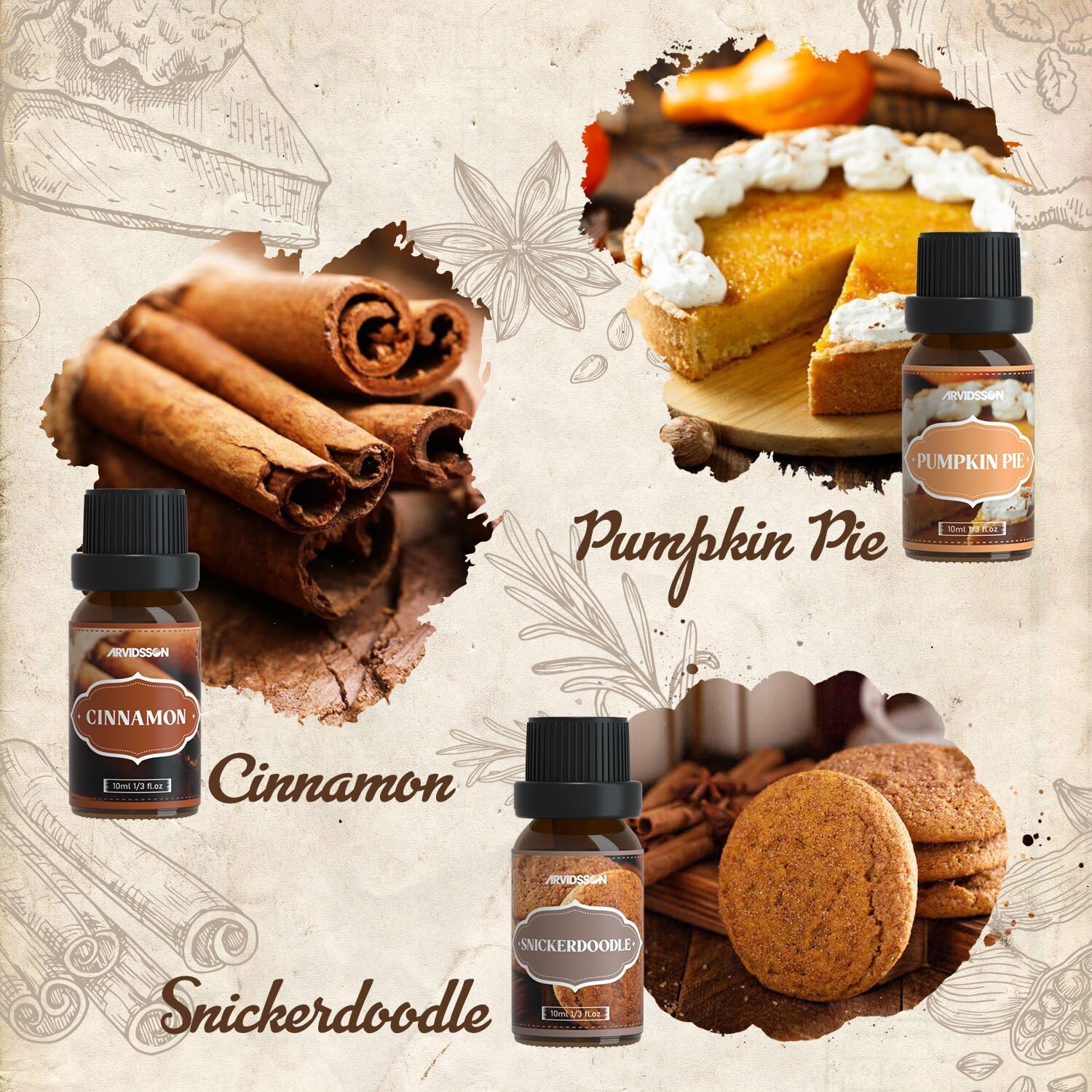 ARVIDSSON aceites otoño especias de cosecha: aroma cálido para difusor o velas caseras.