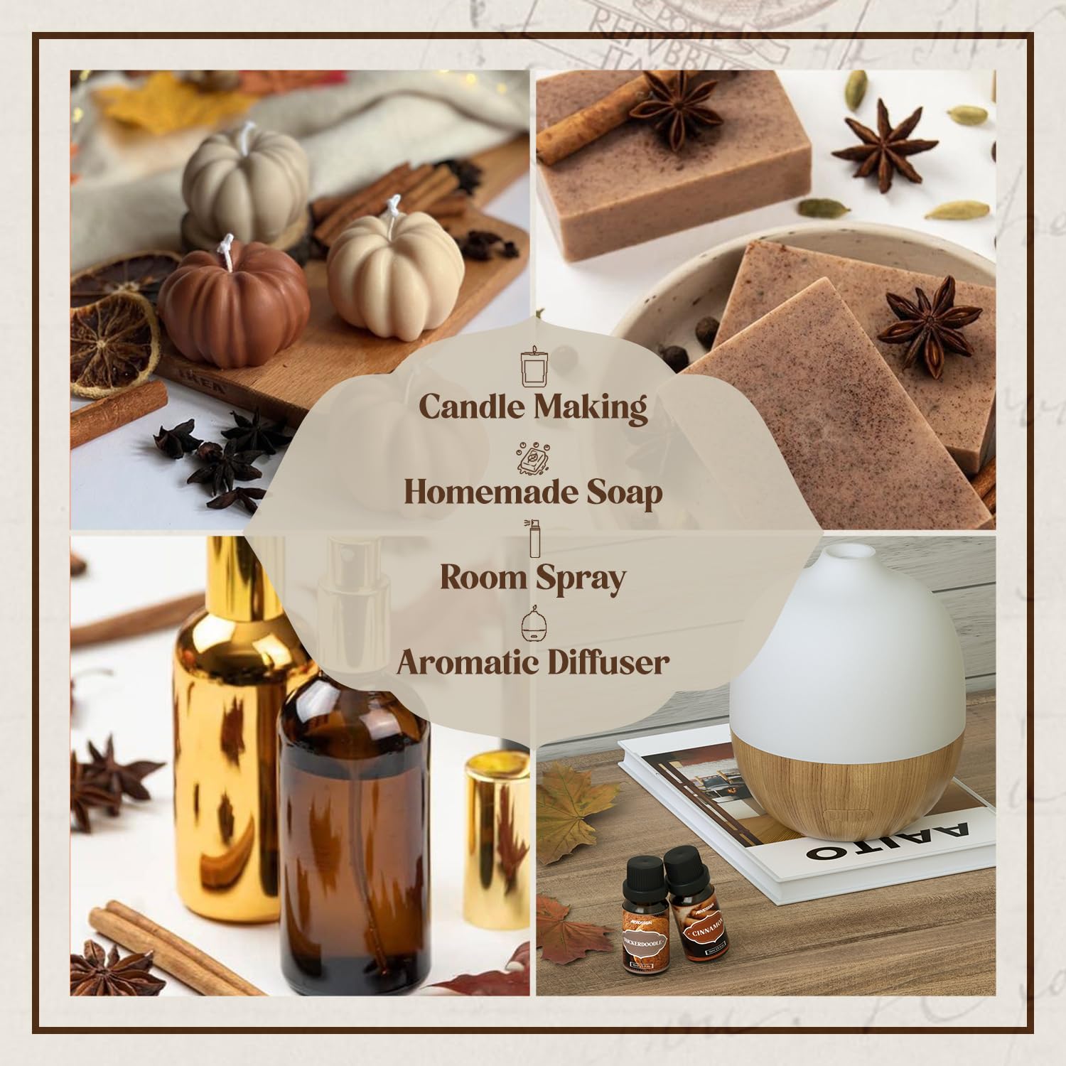 ARVIDSSON aceites otoño-snickerdoodle: fragancia suave para difusor y velas artesanales.