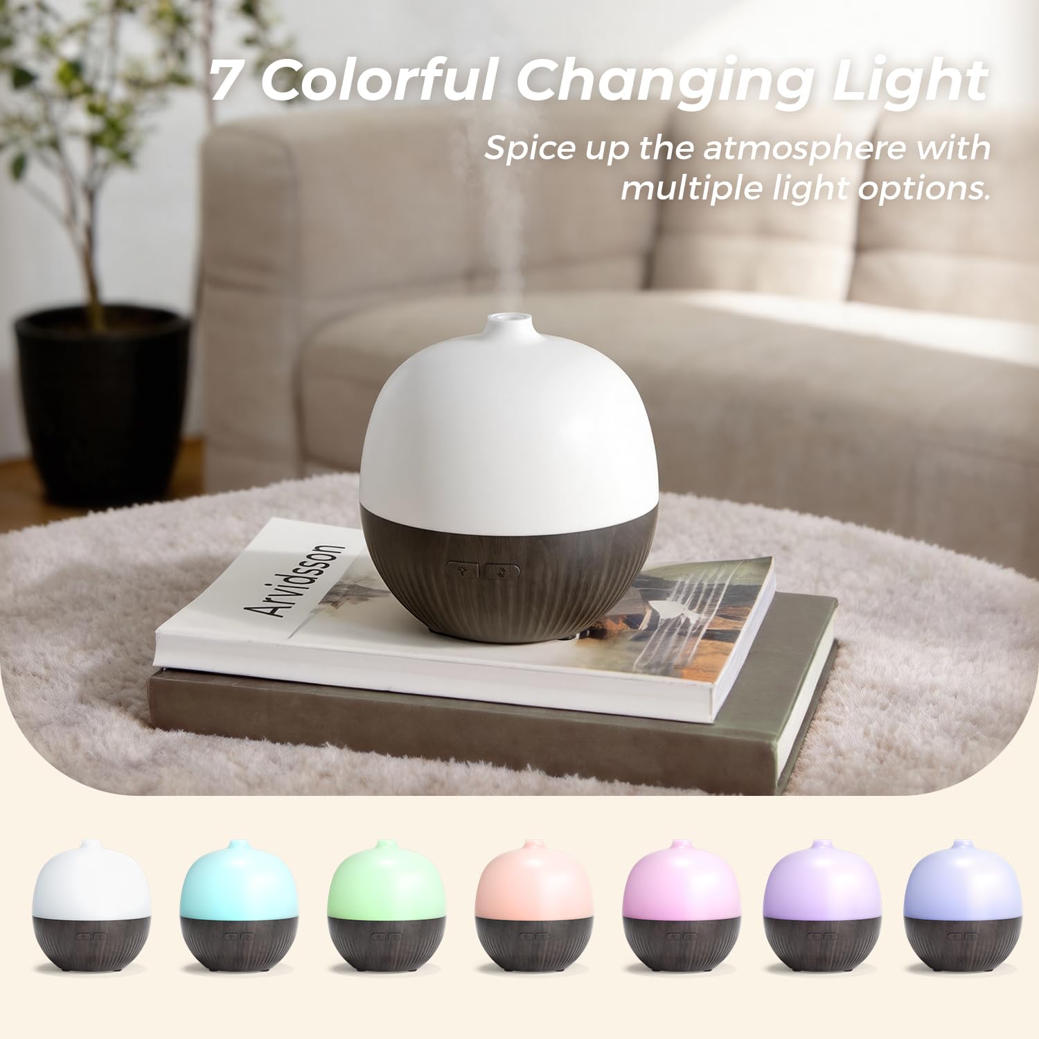 ARVIDSSON difusor con iluminación ambiental multicolor para crear ambiente