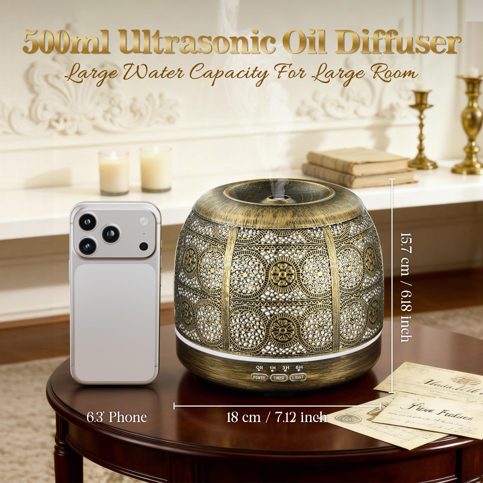 ARVIDSSON difusor 500ml con temporizador y apagado automatico.