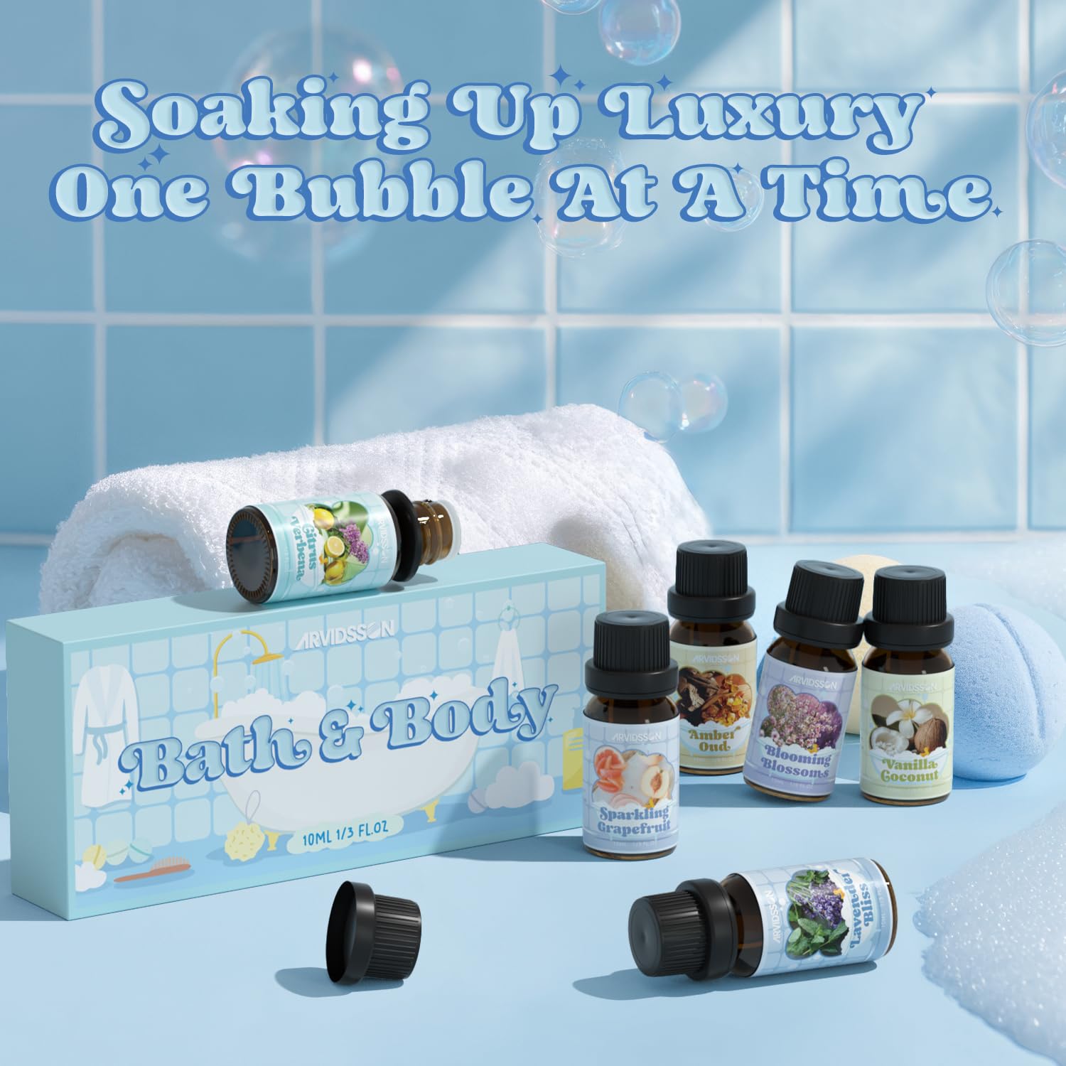 ARVIDSSON kit aceites aromaticos bano: versatilidad para difusor.