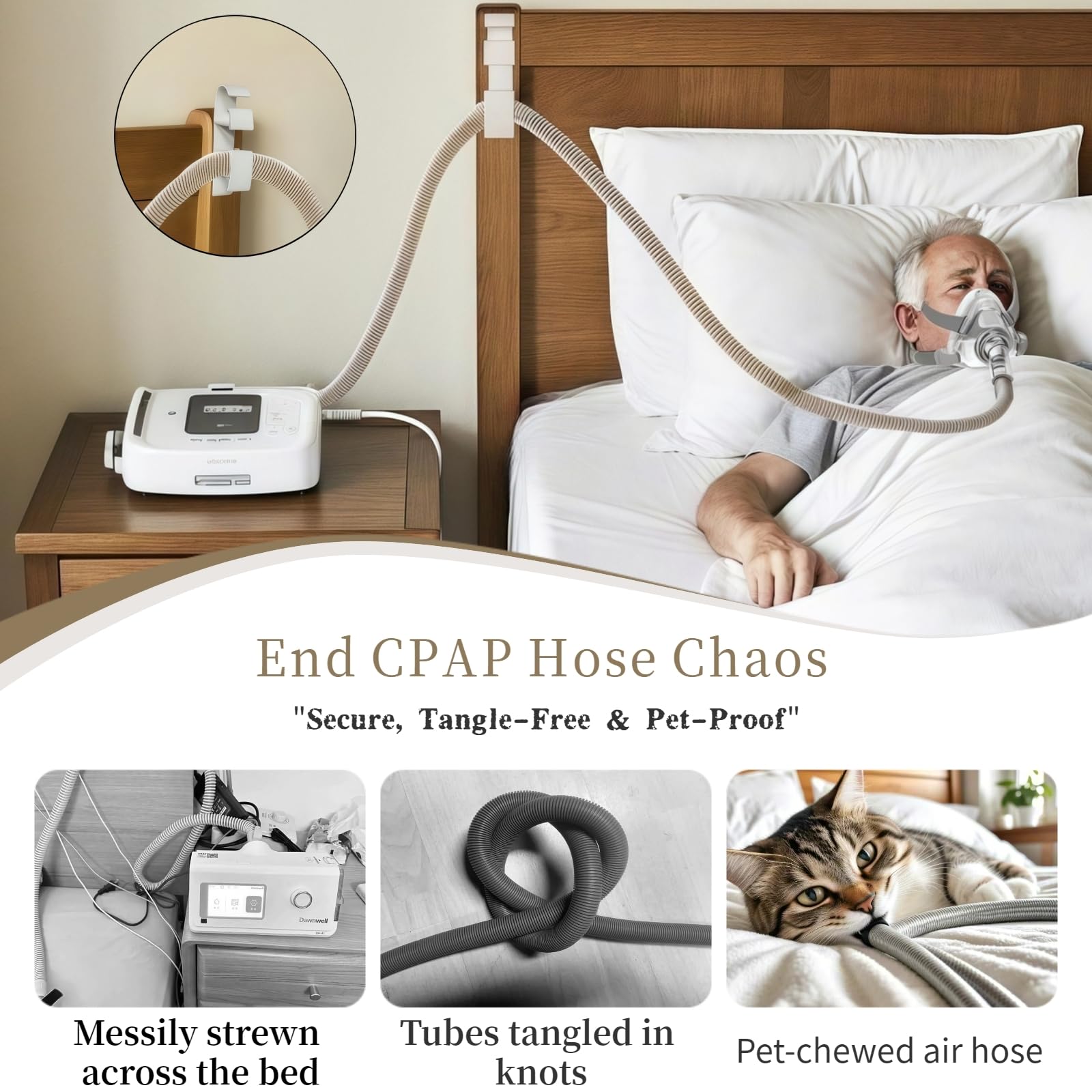 AS Fafna diseño duradero de PP protege la manguera CPAP.