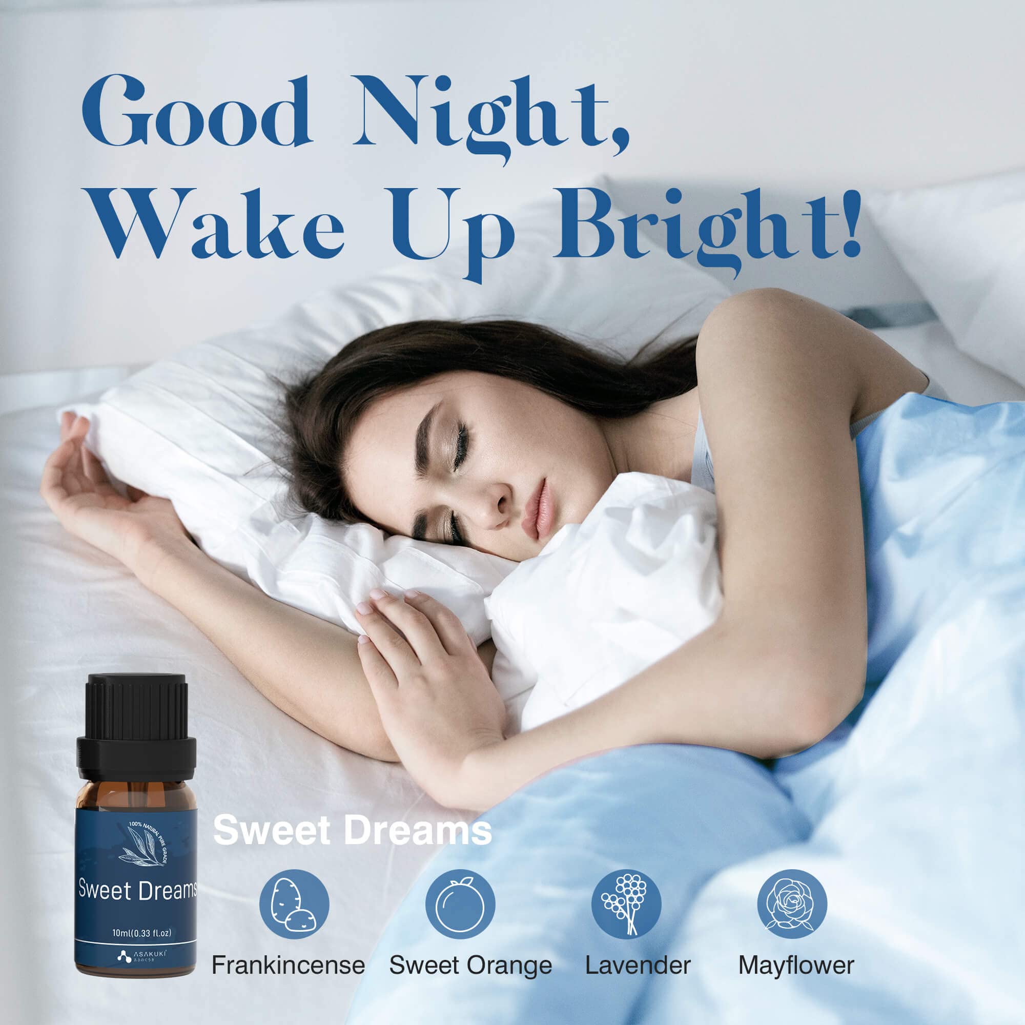 ASAKUKI kit bienestar sueños dulces, ambiente calmante para dormir.
