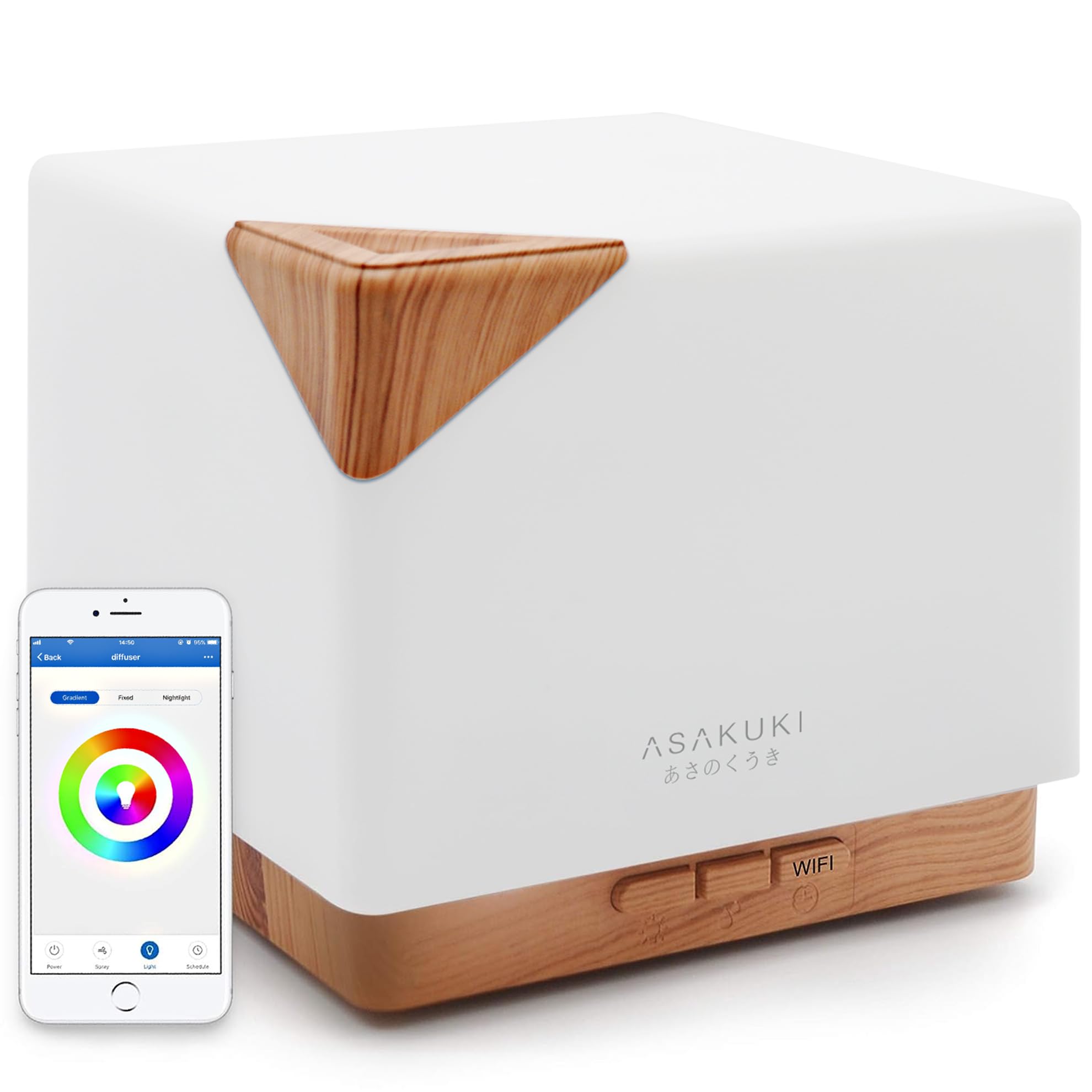 ASAKUKI difusor ultrasónico para aroma suave y duración extendida