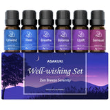 ASAKUKI aceites para difusor: mezcla Respira para un ambiente fresco y revitalizante.