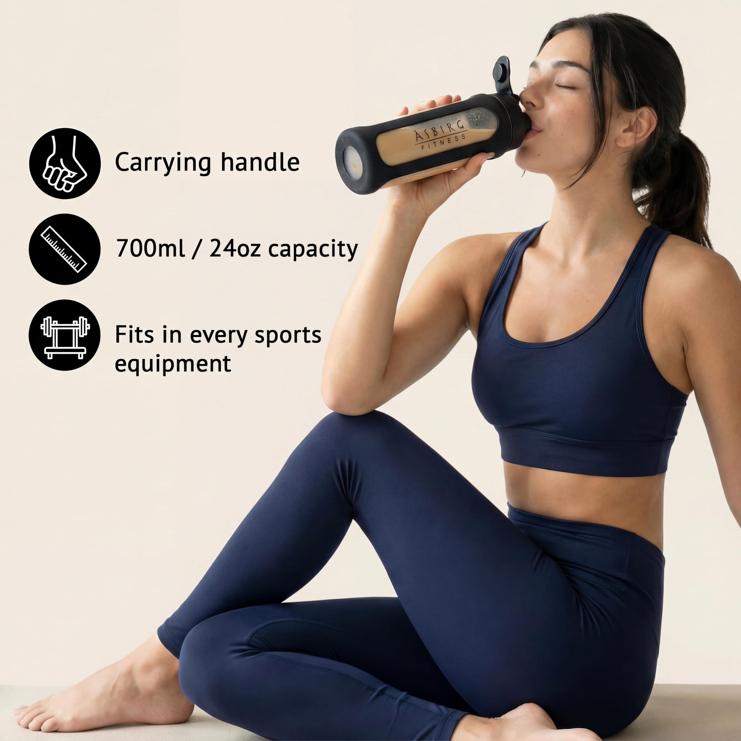 Asbirg Fitness libre-de-bpa garantiza sabor puro.