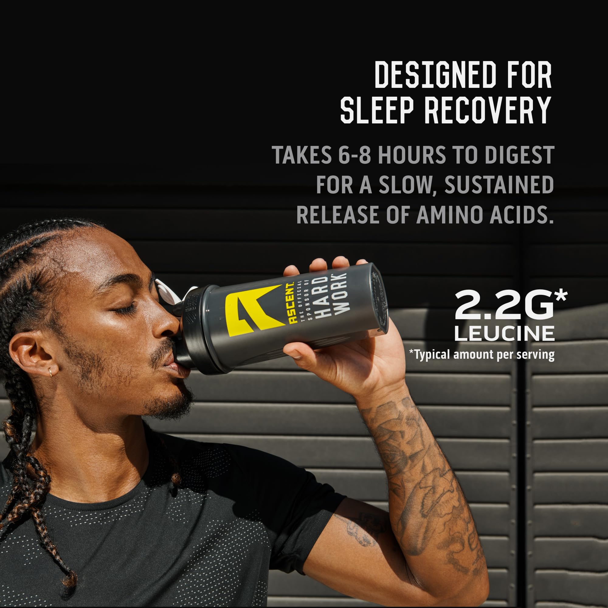 Digestión lenta de la proteína caseína Ascent para uso nocturno