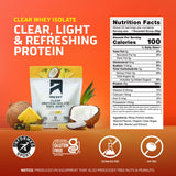 Ascent proteina de suero clara piña coco, cero sabores artificiales y sin azúcares añadidos