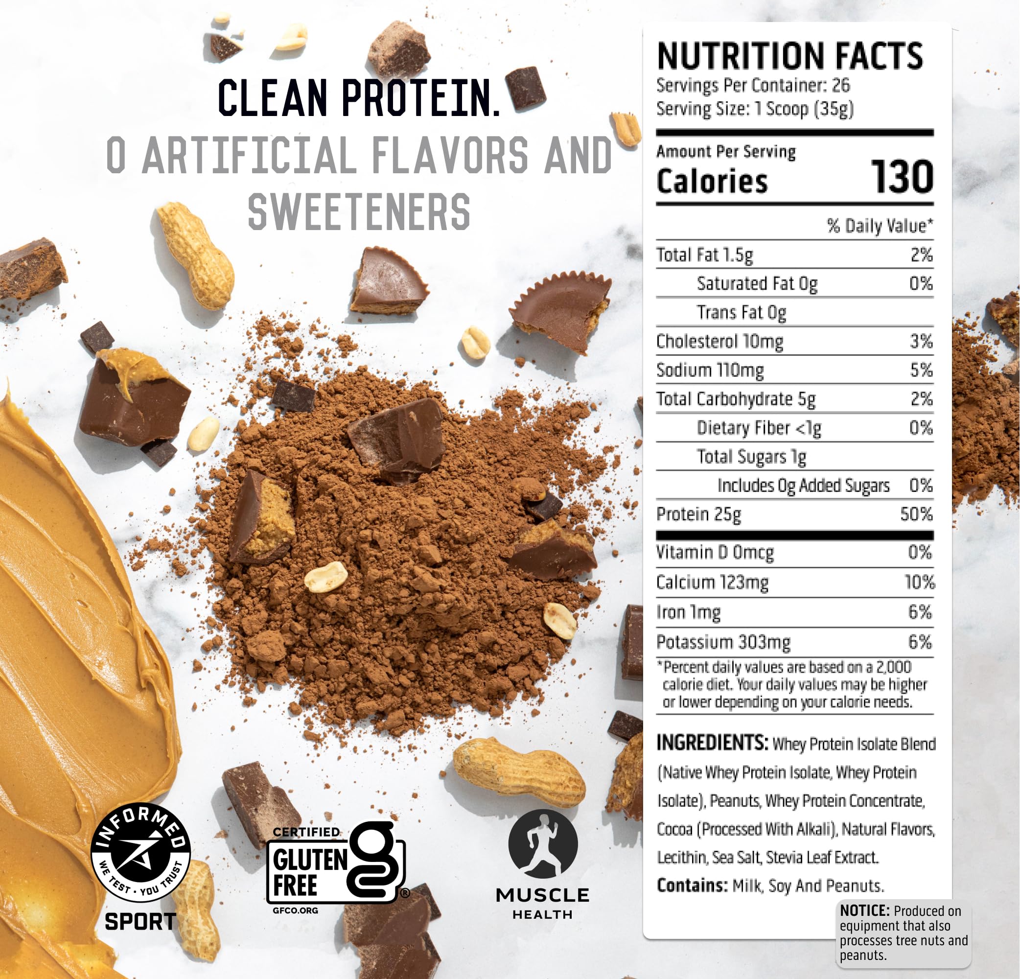 Etiqueta de Ascent con ingredientes simples y sin azúcares añadidos