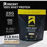 Ascent Whey Vanilla cucharada medidora para porciones precisas de proteína