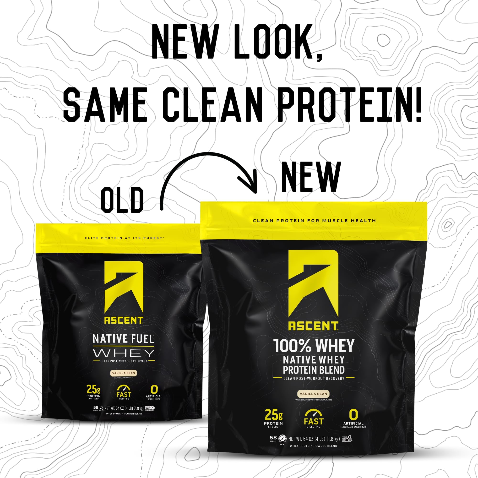Ascent Whey Vanilla mezcla sedosa en agua fría