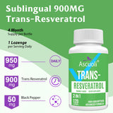 Ascuoli Resveratrol con extracto de pimienta negra para mayor absorción.