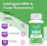 Ascuoli uso sublingual NMN-Resveratrol, cuidado práctico para la rutina.