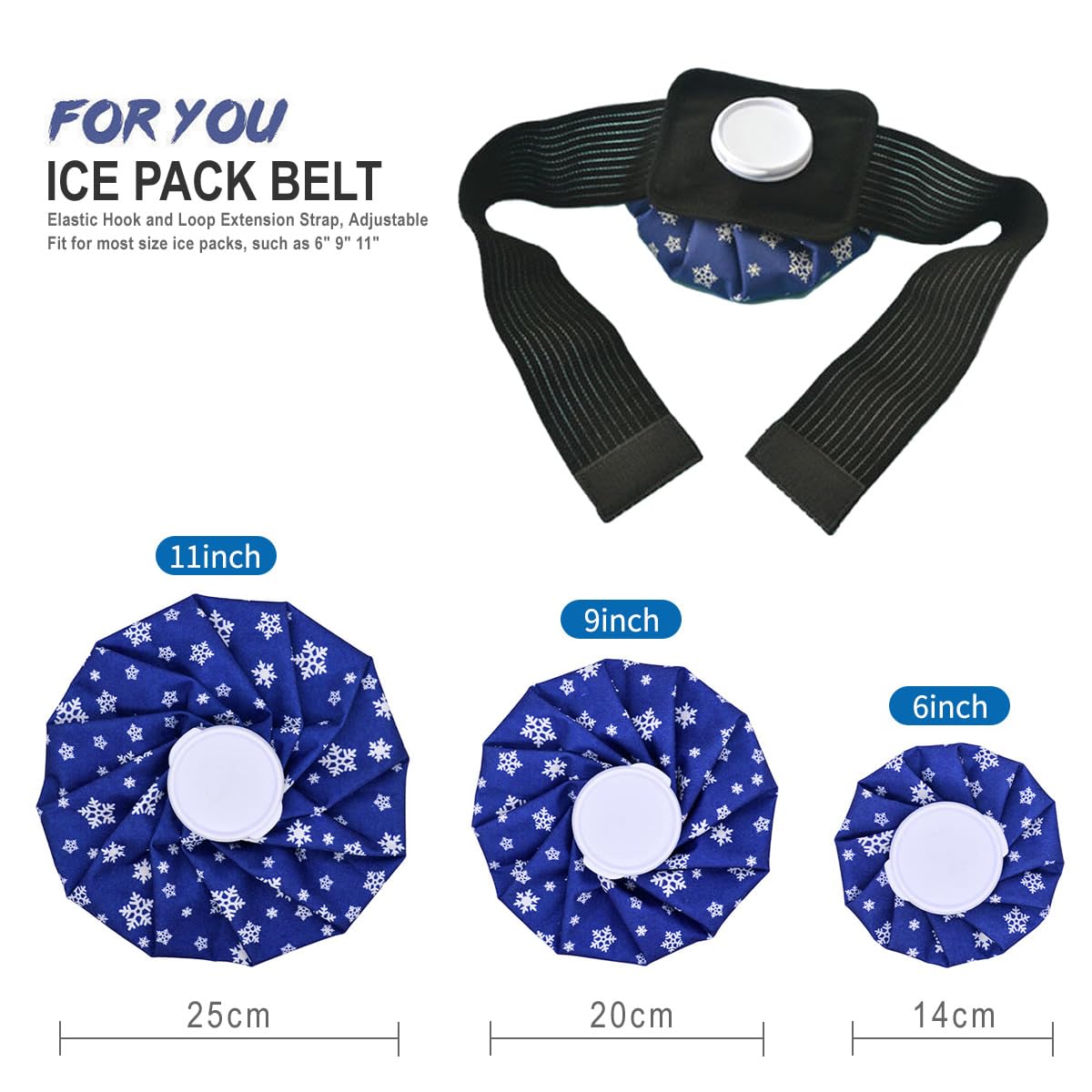 ASEKACK-gancho-velcro-fijacion-segura para bolsas de hielo de cualquier tamaño.