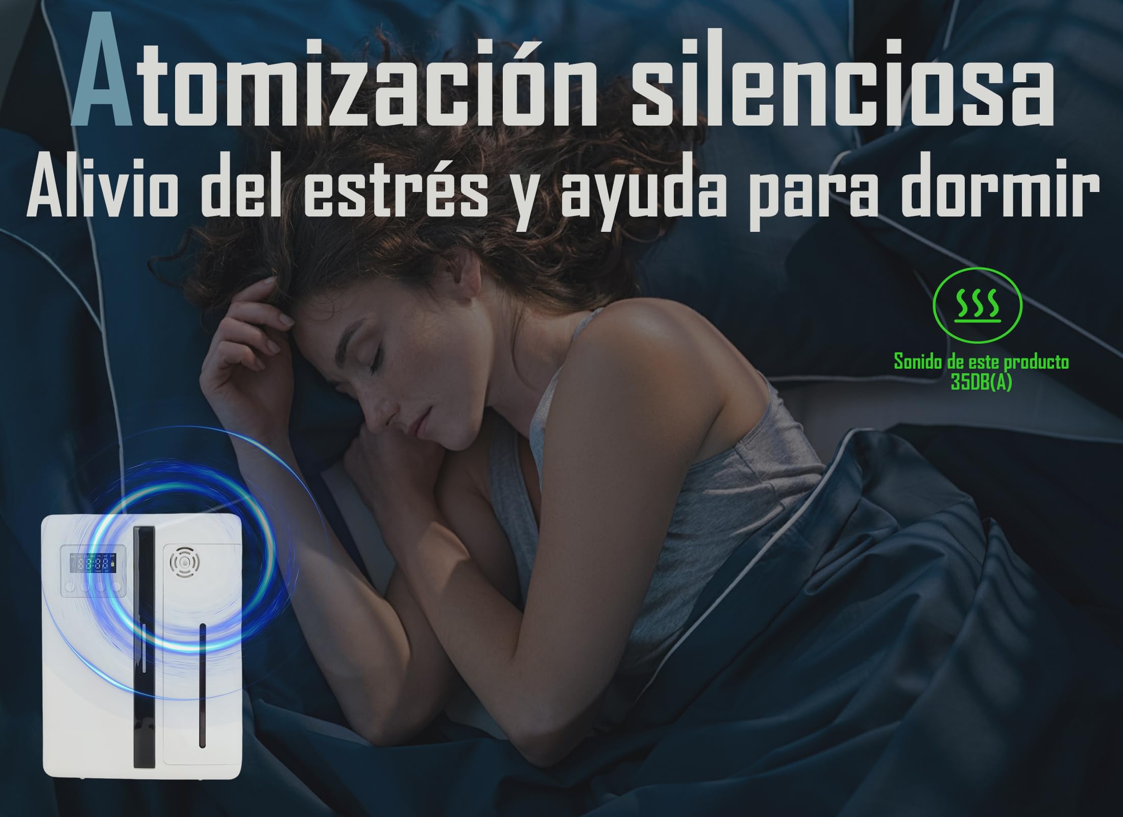 Asixxsix difusor de aire, diseño compacto para escritorios y salas pequeñas