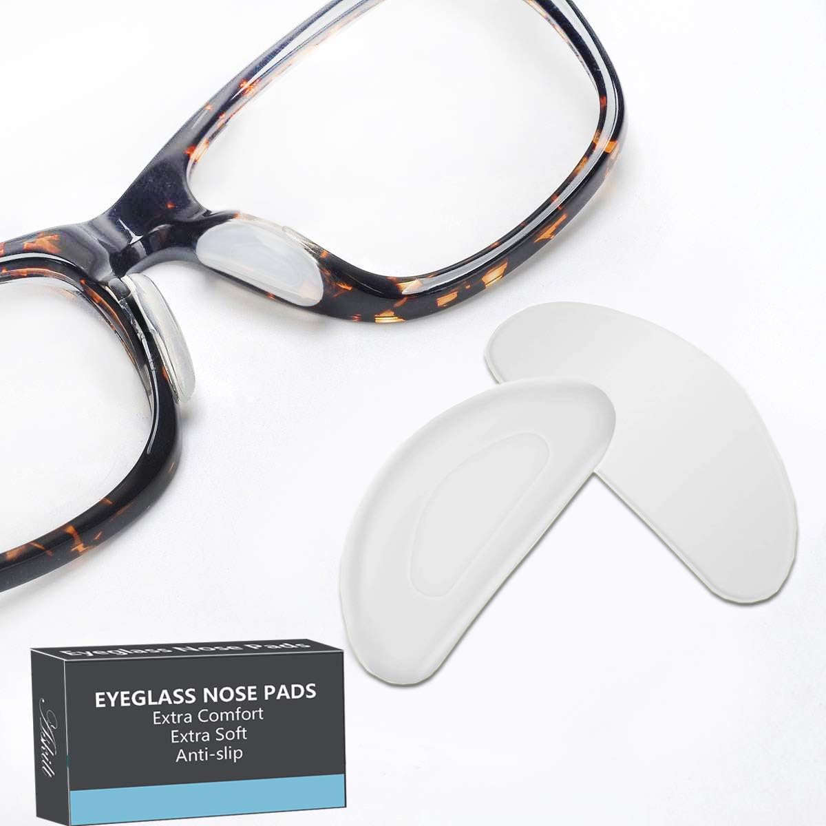 Askilt almohadillas nasales de silicona transparentes para gafas, comodidad diaria.