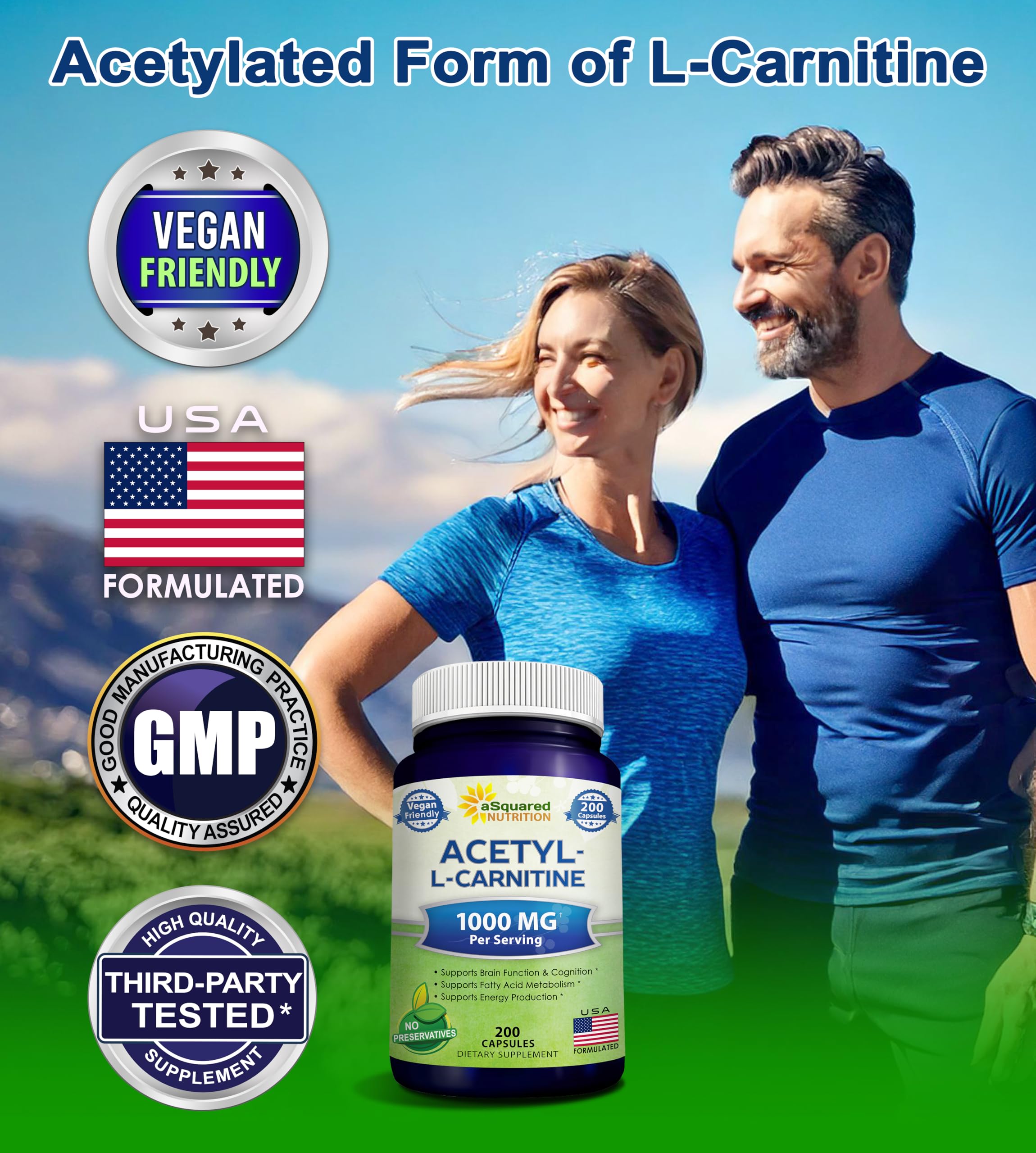 aSquared Nutrition Alcar 1000mg cápsula vegana, rendimiento diario