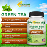 aSquared Nutrition cápsulas de té verde para energía estable.