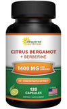 Asquared Nutrition Citrus Bergamot Berberina: frasco con cápsulas para apoyo cardiovascular diario.