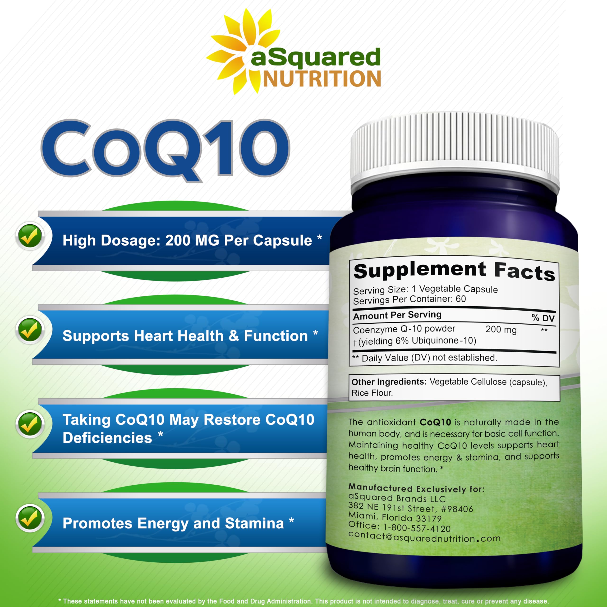 dosis diaria de coq10 en cápsula de asquared nutrition.