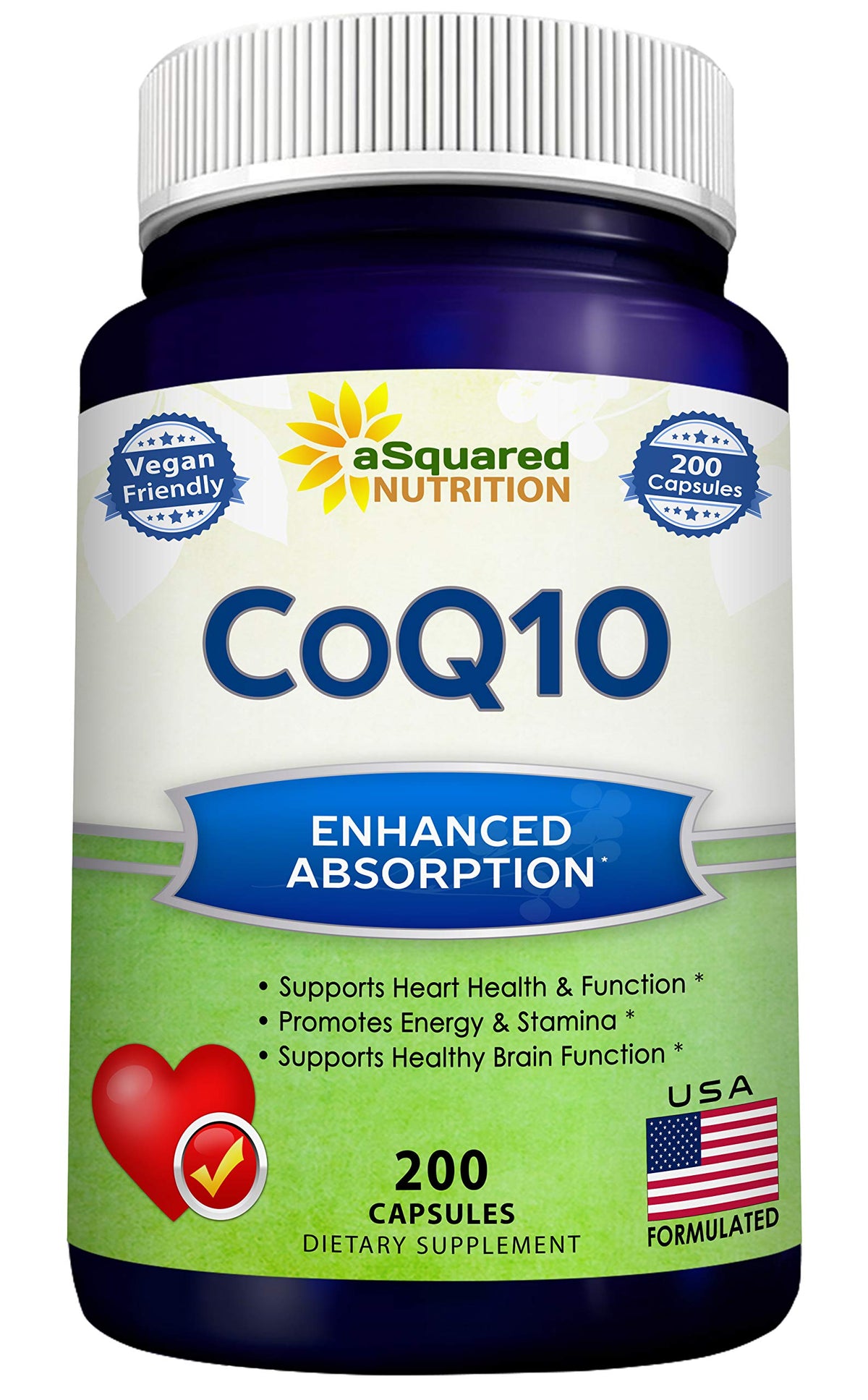 aSquared Nutrition CoQ10 cápsula de 400 mg para energía diaria